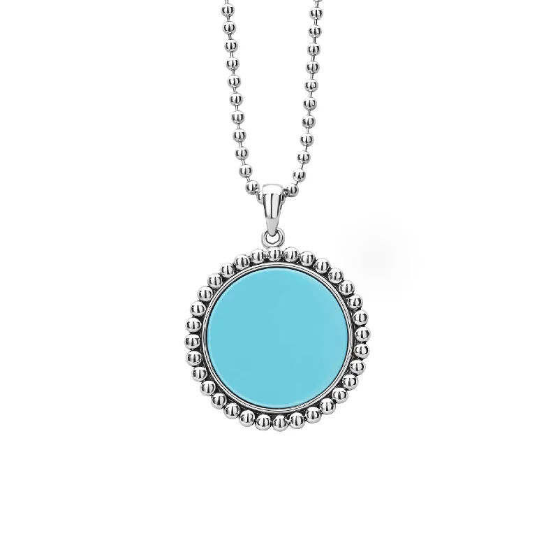 Elegant necklace for women-Maya Large Ceramic Circle Pendant Necklace