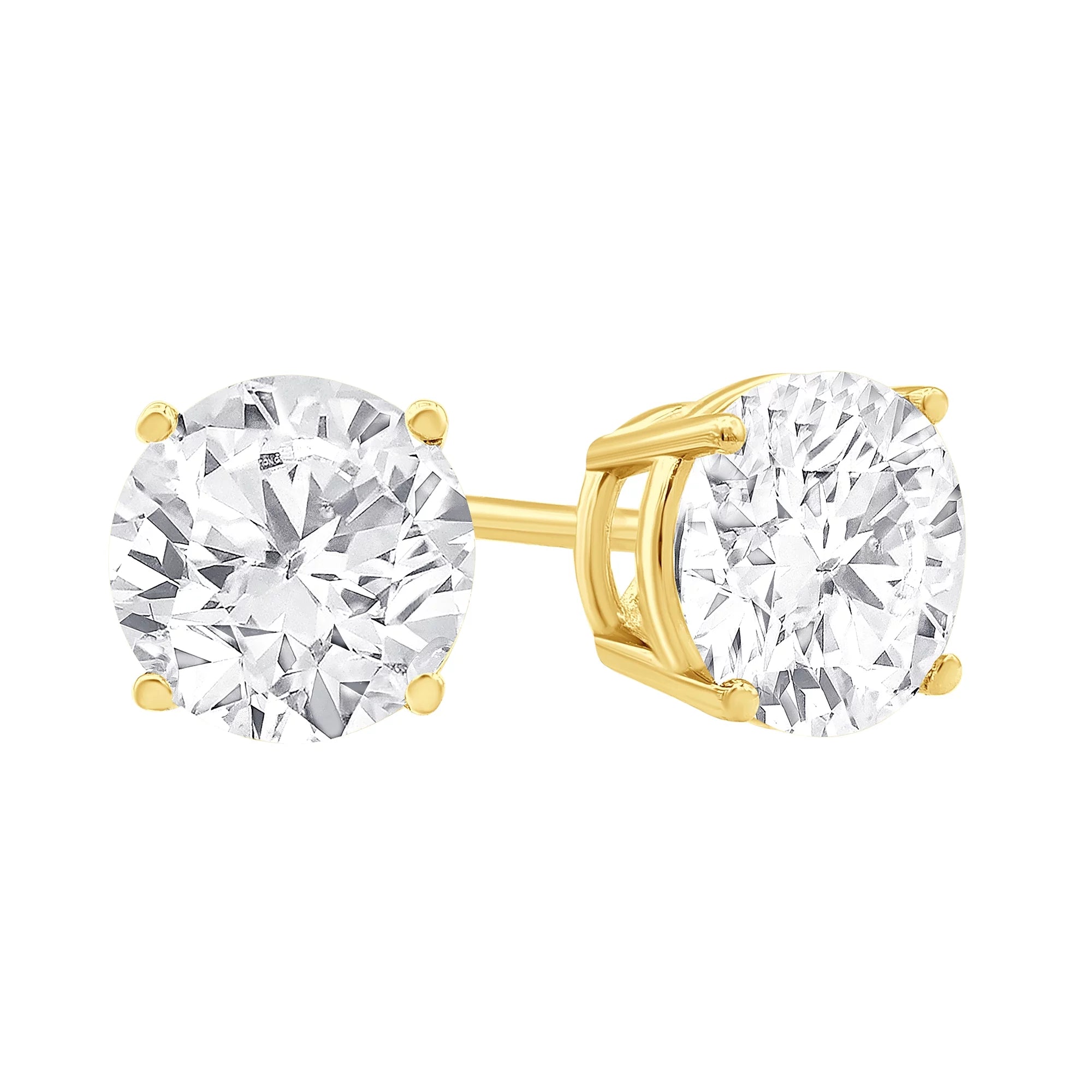 Unique engagement ring for women-14K YELLOW GOLD LAB GROWN DIAMOND  STUDS