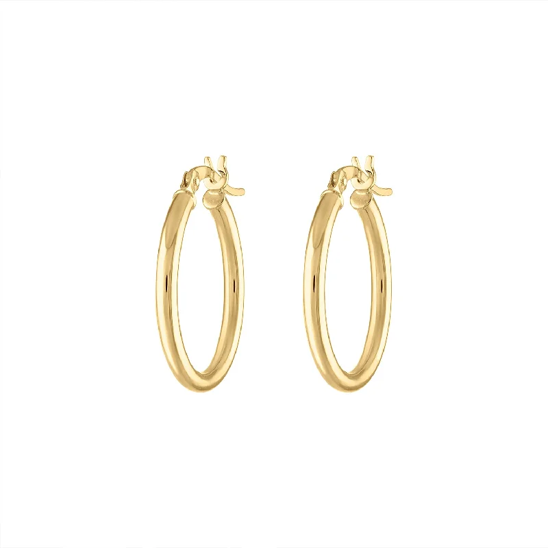 Gold hoop earrings for women-14KT GOLD SMALL THIN HOOP EARRING