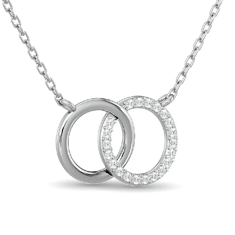 Affordable diamond engagement ring for women-10KT WHITE GOLD 1/6CT TW DIAMOND NECKPIECE