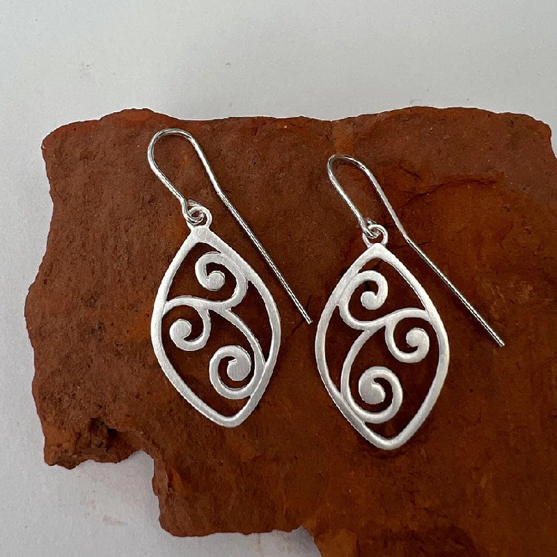 Chunky hoop earrings for women-Dancing Swirl Earrings - Sterling Silver, Indonesia