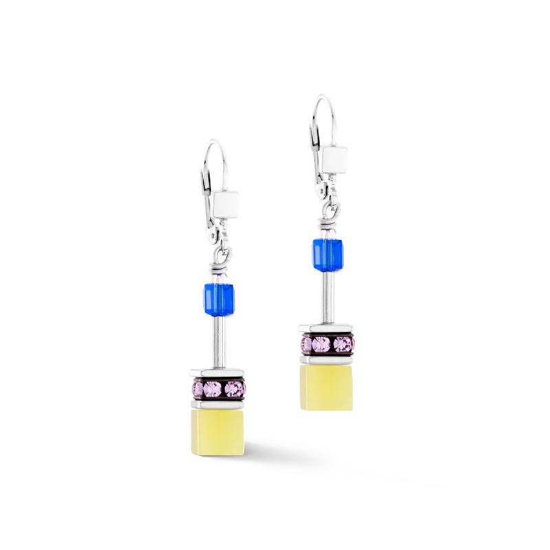 Drop earrings for women-GeoCUBE® Iconic earrings Happiness