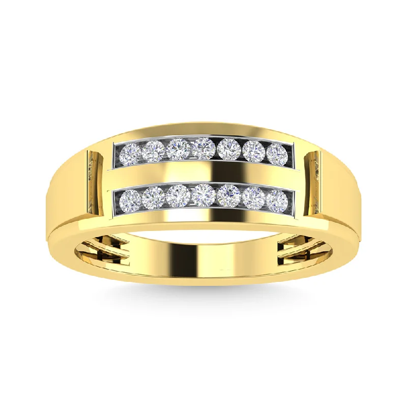 Infinity engagement ring for women-Diamond 1/4 Ct.Tw. Mens Fashion Ring in 10K Yellow Gold