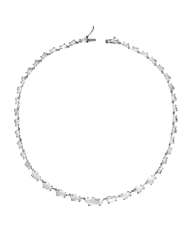 Bold statement necklace for women-Sliced Cubic Zirconia Necklace