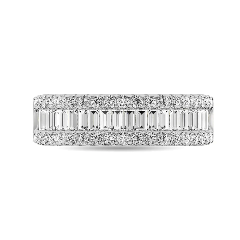 Engagement ring with a princess cut diamond for women-Diamond 3 1/5 Ct.Tw. Ladies Anniversary Band in 14K White Gold