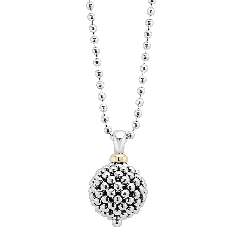 Fashion necklace for women-Signature Caviar Caviar Ball Pendant Necklace