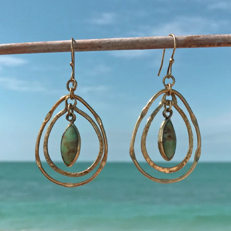 Silver hoop earrings for women-Ocean Breeze Earrings, Chile