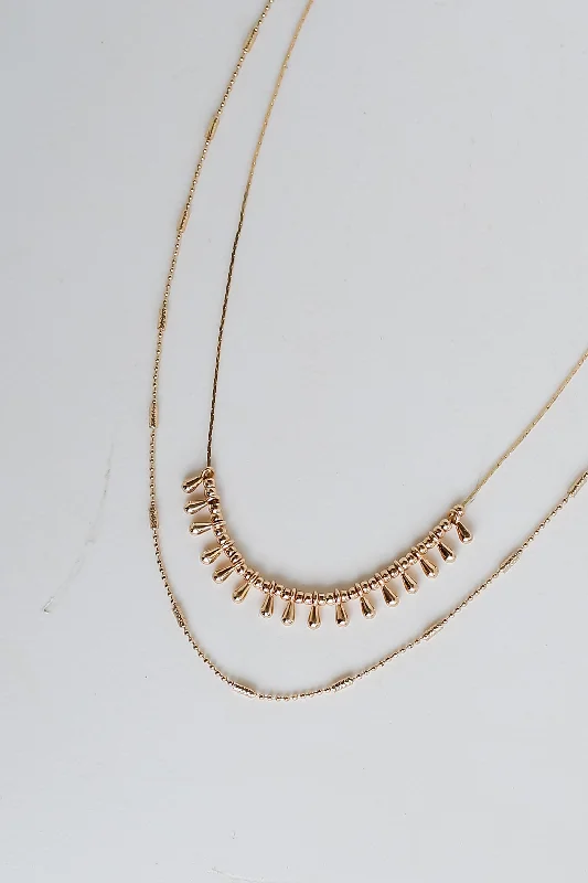 Custom necklace for women-FINAL SALE - Joanna Gold Layered Chain Necklace