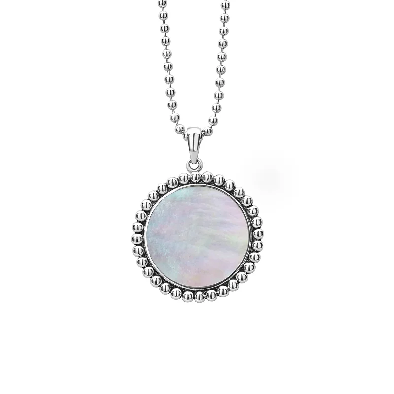 Elegant heart necklace for women-Maya Large Mother of Pearl Circle Pendant Necklace