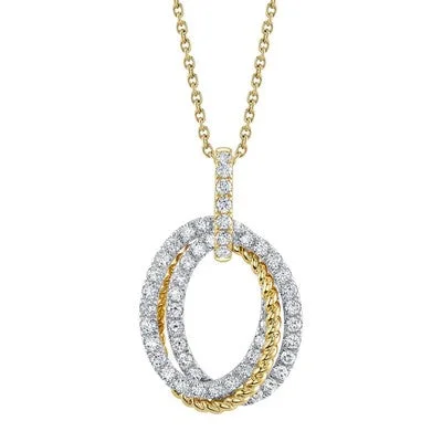 Birthstone jewelry necklace for women-1.00CT DIAMOND OVAL NECKLACE