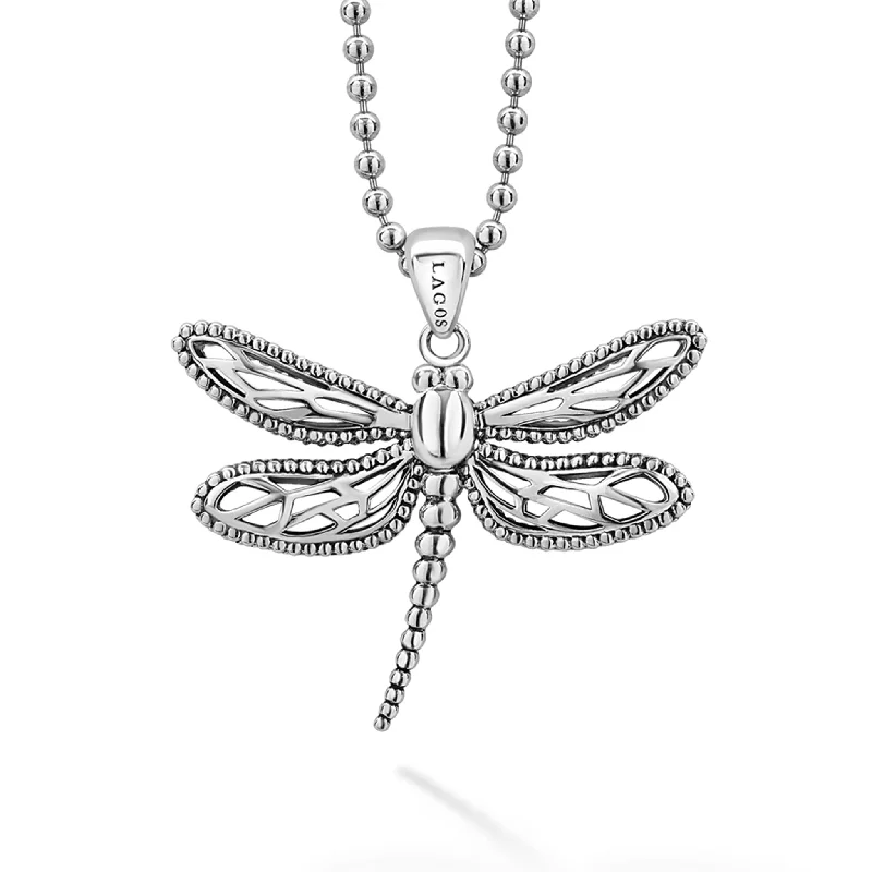 Simple gold necklace for women-Rare Wonders Dragonfly Pendant Necklace