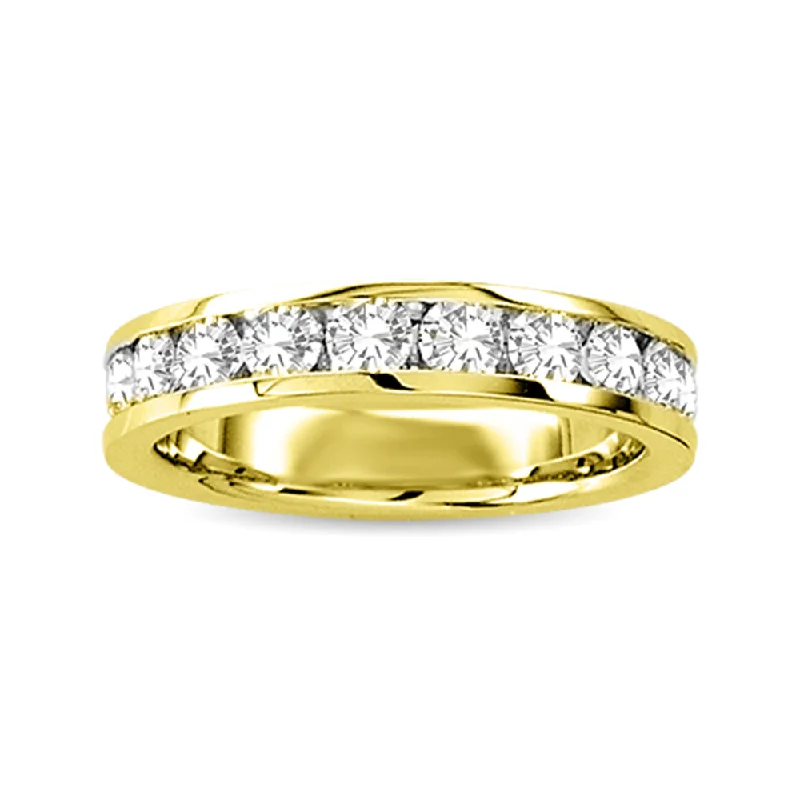 Engagement ring with a large diamond for women-Women's Diamond Machine Band 1/4 ct tw Round-cut 10K Yellow Gold