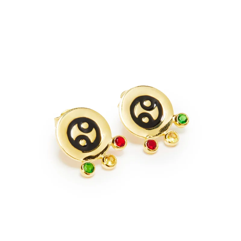 Gold stud earrings for women-Adela Earrings