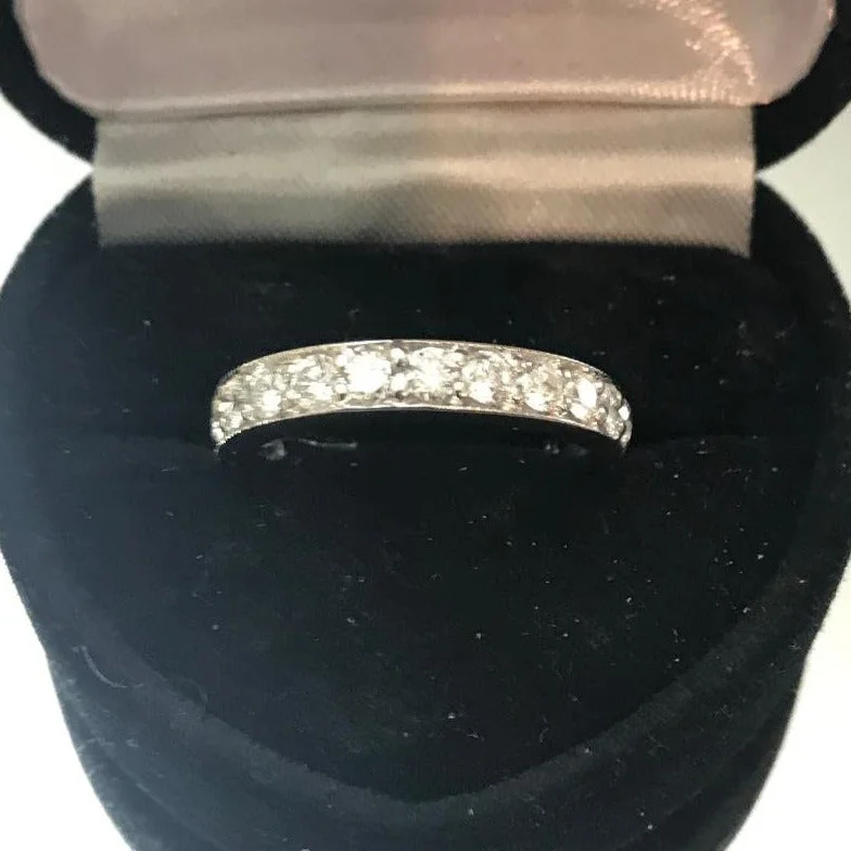 Cluster engagement ring for women-14 Karat White Gold Diamond Eternity Band Ring 3/4 Carat