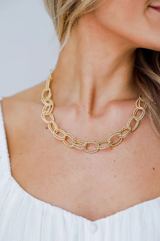 Dainty necklace for women-FINAL SALE - Scarlett Gold Chainlink Necklace