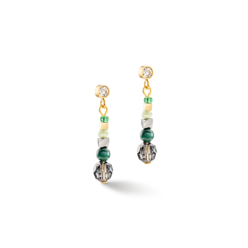 Swarovski earrings for women-Earrings Amulet Glamorous Green gold