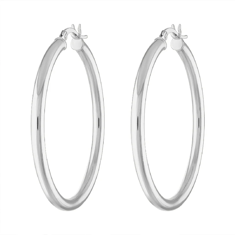 Drop hoop earrings for women-14KT GOLD LARGE HOOP EARRING