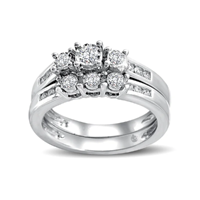 Customizable engagement ring for women-10K White Gold 1/2 Ct.Tw.Diamond Fashion Bridal