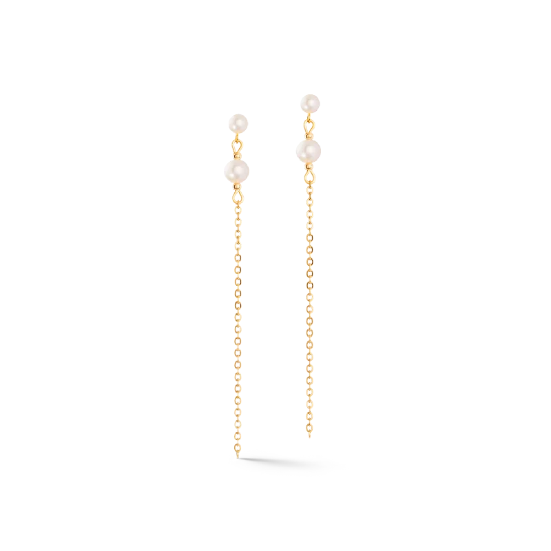 Wedding earrings for women-Earrings Princess Pearls gold-green