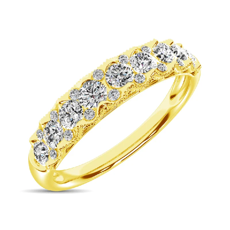 Custom birthstone engagement ring for women-10K Yellow Gold Diamond 1/2 Ct.Tw. Anniversary Ring