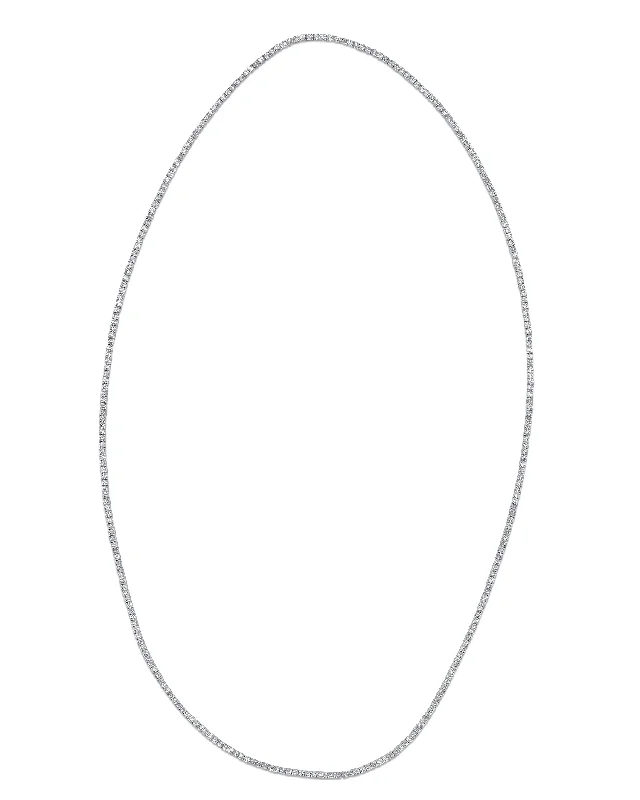 Minimalist necklace for women-Long CZ Tennis Necklace