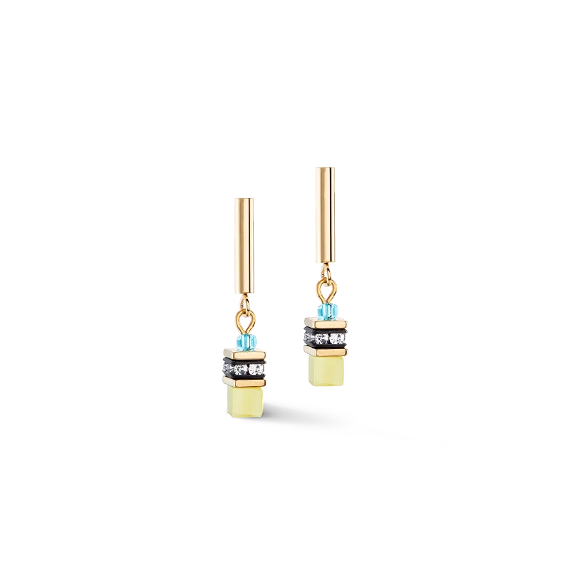 Gold dangle earrings for women-GeoCUBE® Lite Mini Earrings Rainbow