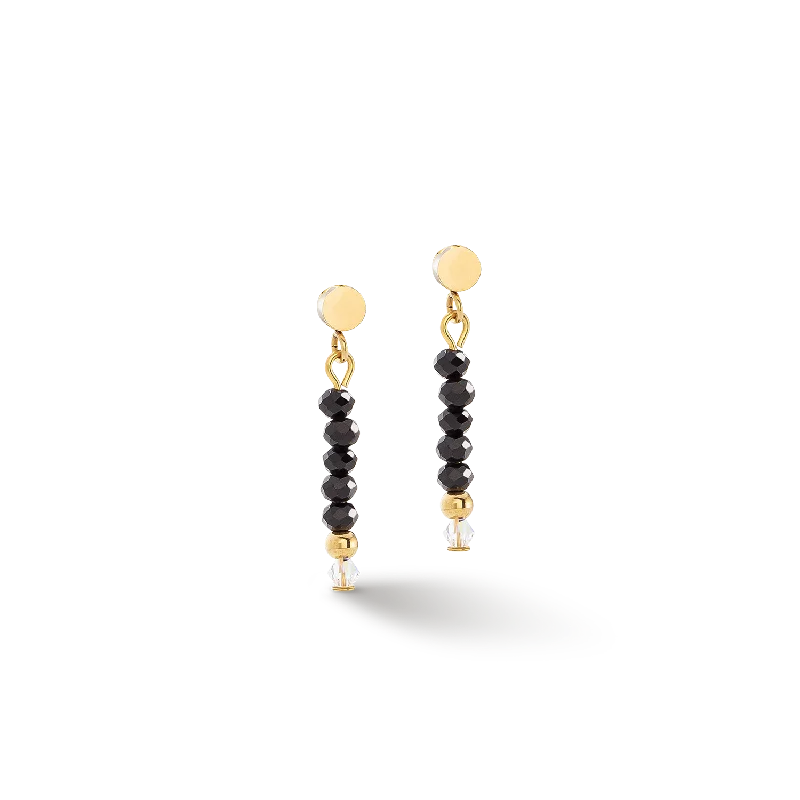 Vintage earrings for women-Little Twinkle earrings gold-black