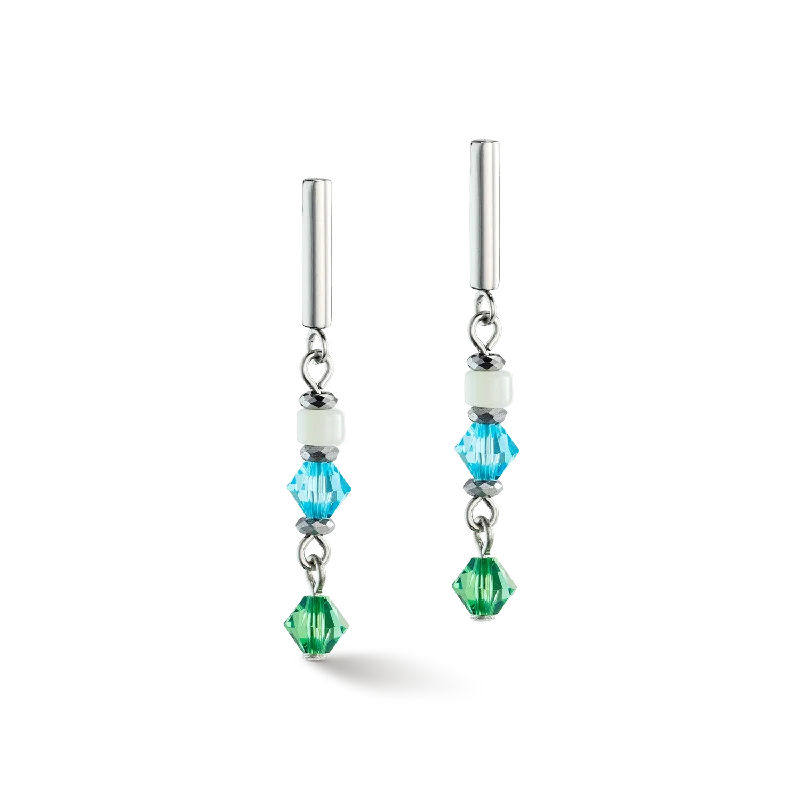 Multi-layer earrings for women-Princess Shape Mix earrings mint green