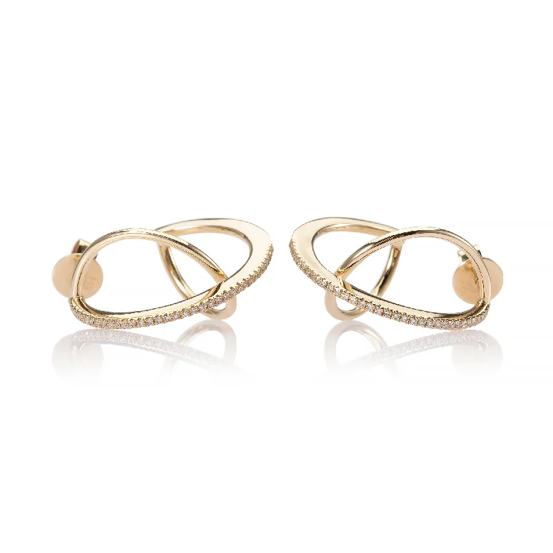 Gold stud earrings for women-Galaxy Hoops