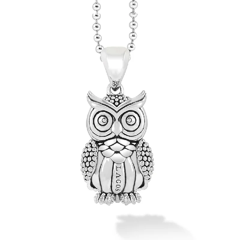 Gemstone necklace for women-Rare Wonders Owl Pendant Necklace