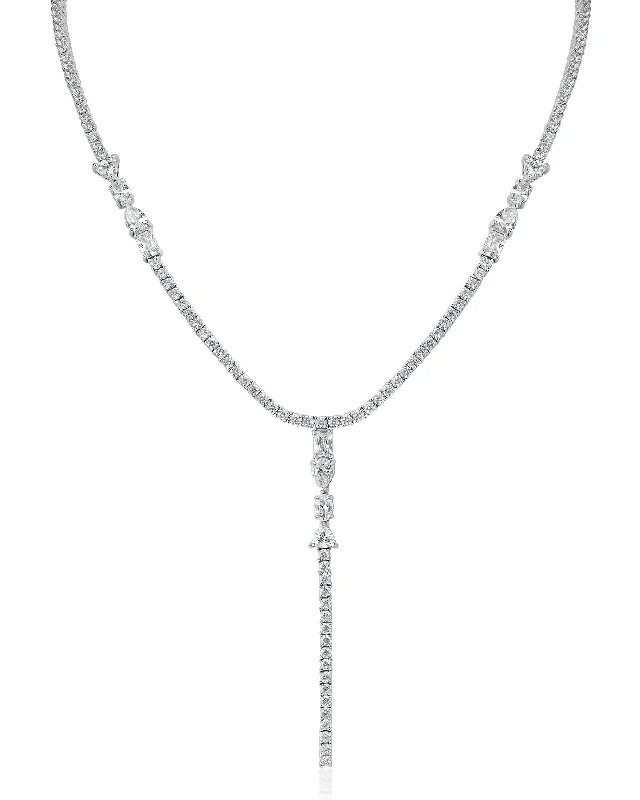 Custom necklace for women-Multi Shape CZ Y-Necklace