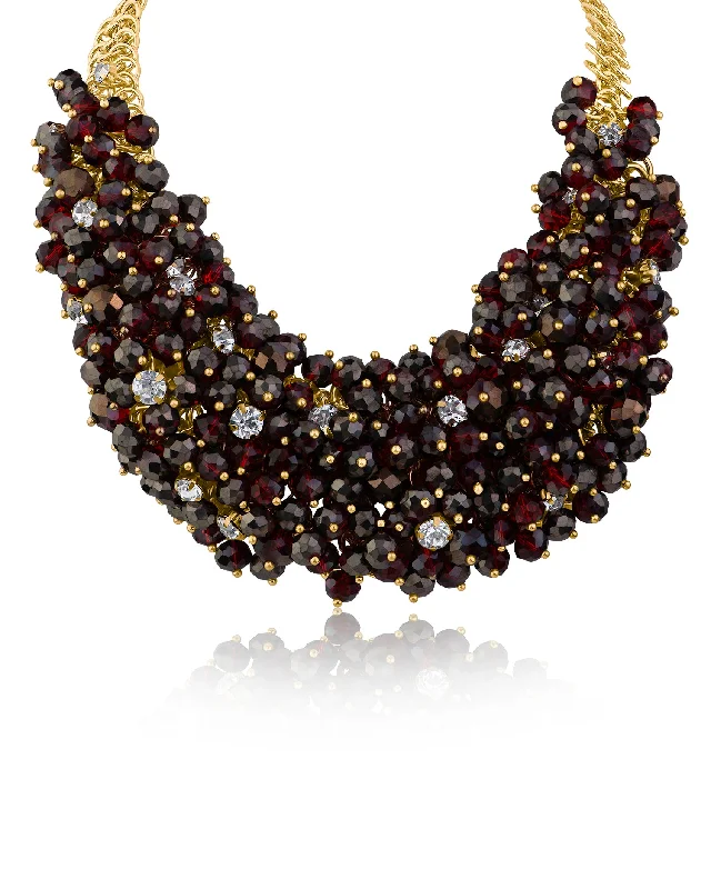 Circle necklace for women-Beaded Bib Necklace