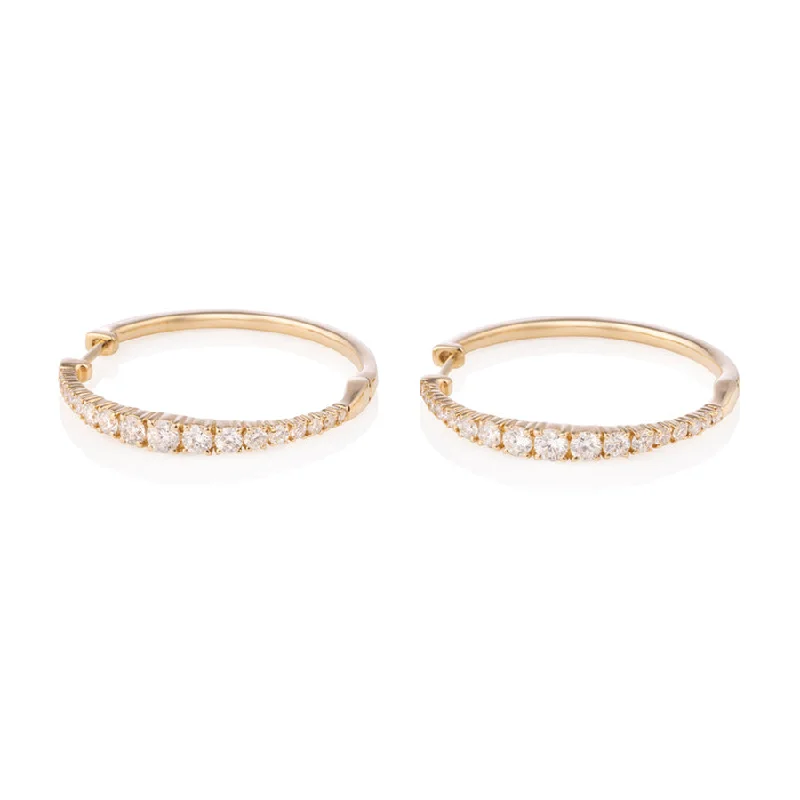 Gold hoop earrings for women-Gradient Diamond Hoops