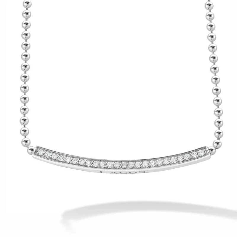 Chic necklace for women-Caviar Spark Large Station Diamond Beaded Necklace