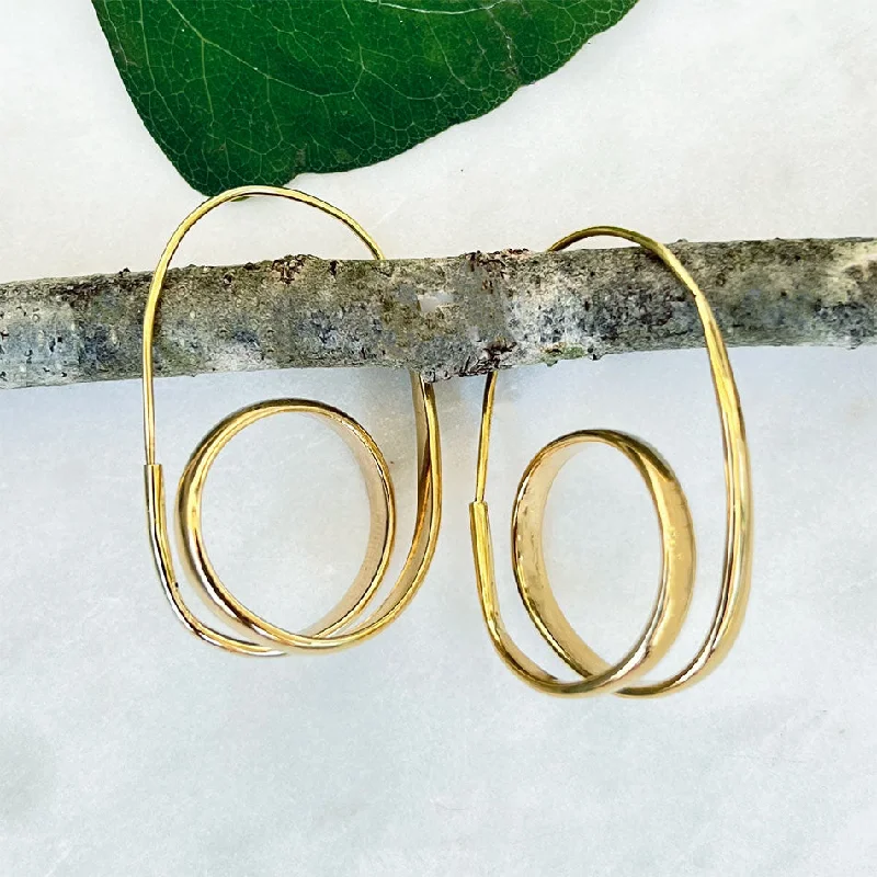 Unique diamond earrings for women-Bumi Earrings - Brass, Indonesia