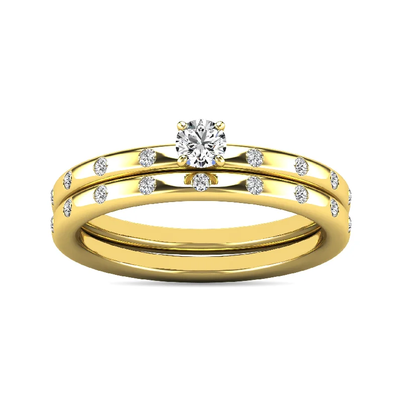 Unique engagement rings for women-Diamond 1/3 ct tw Bridal Ring in 10K Yellow Gold