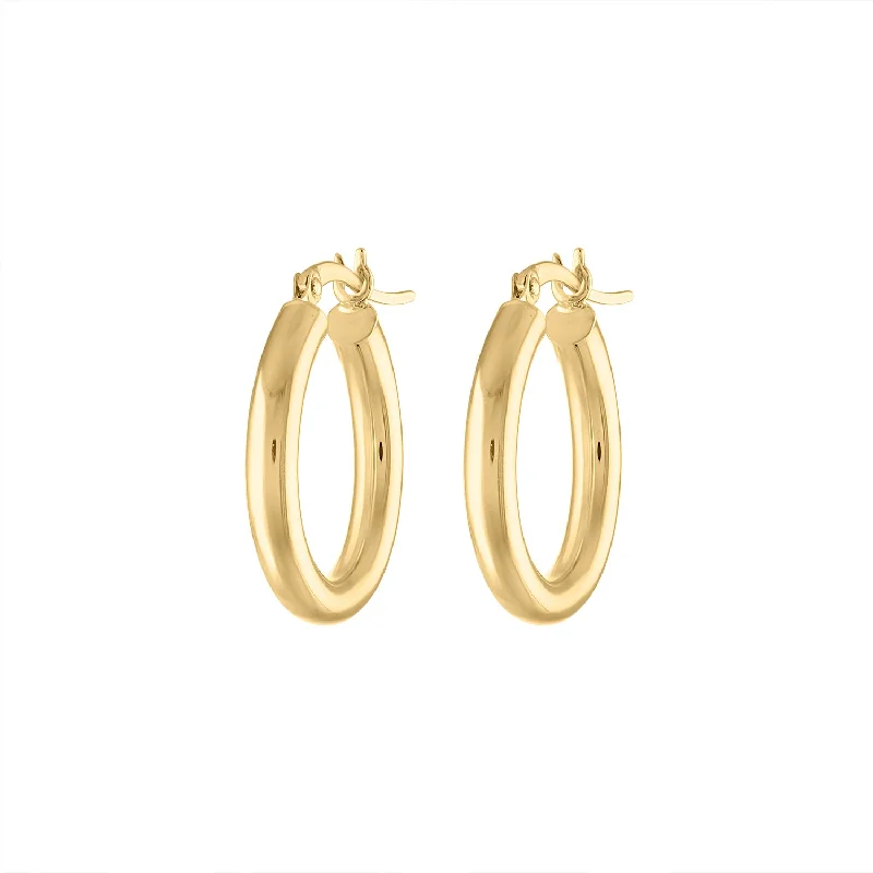 Unique earrings for women-14KT GOLD SMALL HOOP EARRING