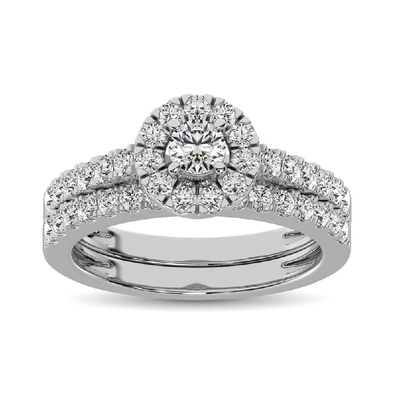 Simple engagement ring for women-10K White Gold 1 Ct.Tw. Diamond Fashion Ring