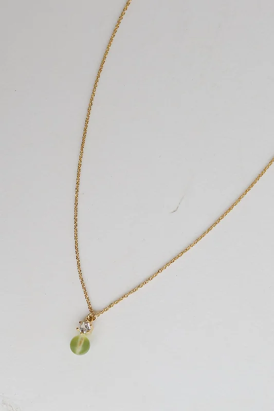 Birthstone gold necklace for women-FINAL SALE - Ashley Gold Mini Stone Charm Necklace