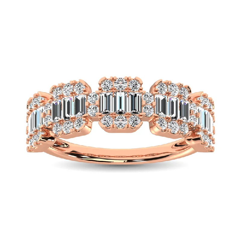 Unique engagement ring for women-14K Rose Gold  1 Ct.Tw. Diamond Fashion Ring