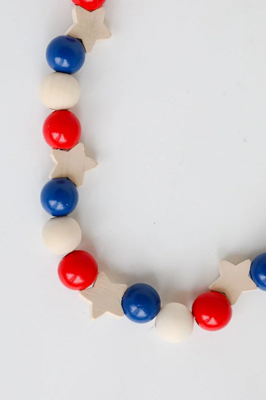 Layered necklace for women-FINAL SALE - Hailey Wooden Star Beaded Necklace