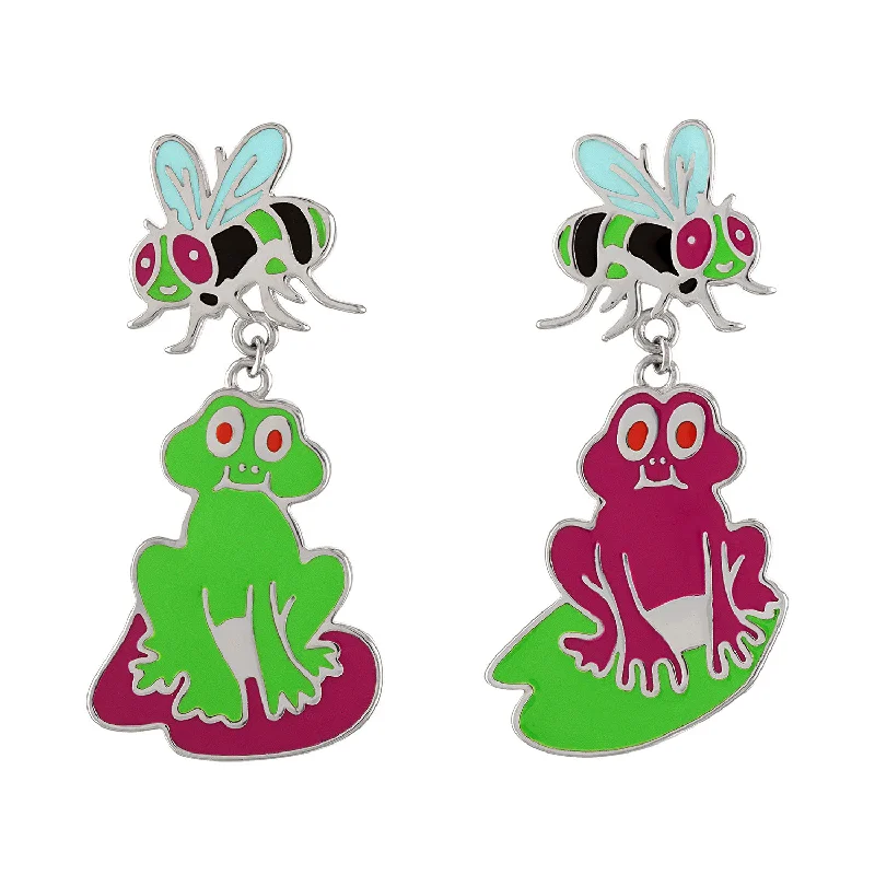 Designer earrings for women-Amphibian Angels