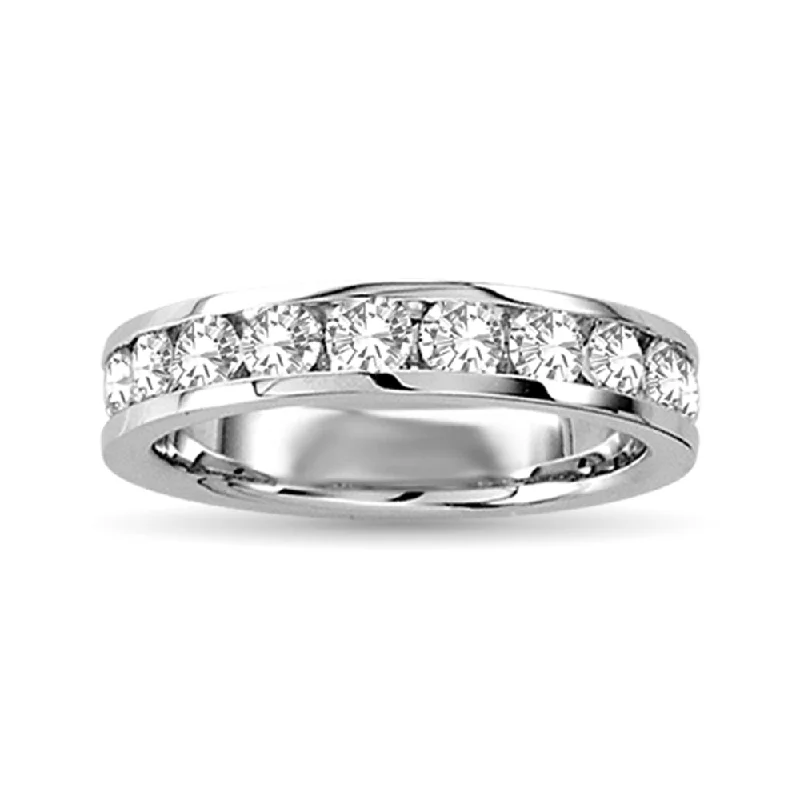 White gold engagement ring for women-Diamond Machine Band 1/4 ct tw Round-cut 10K White Gold