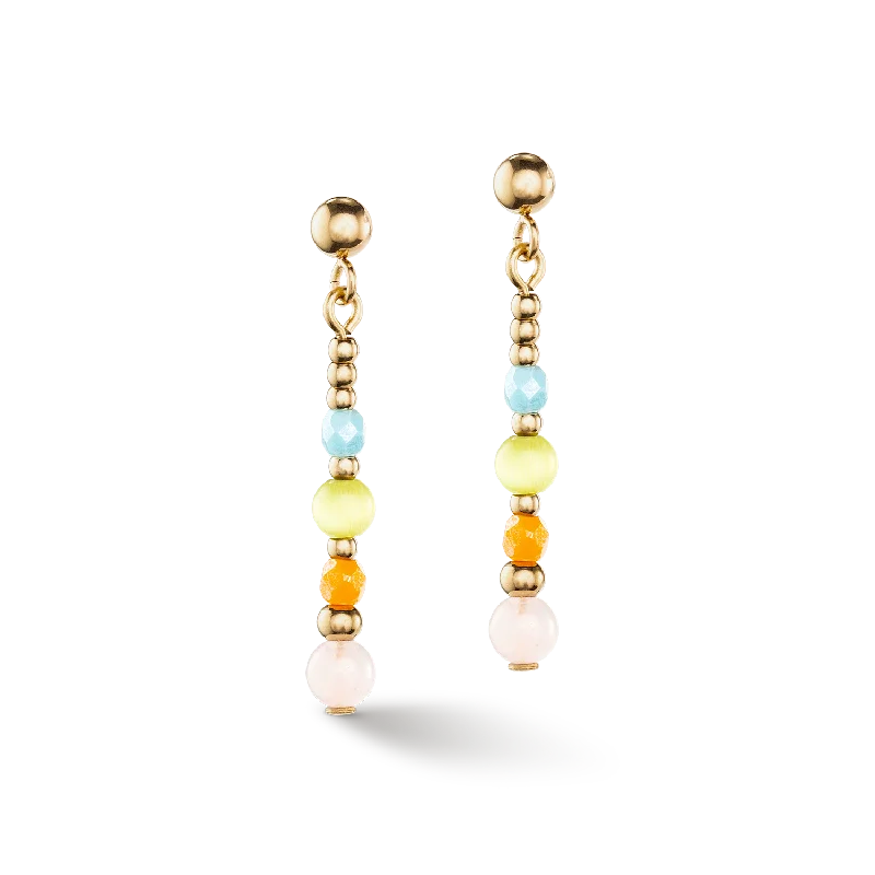 Gold hoop earrings for women-Princess Spheres earrings multicolour pastel