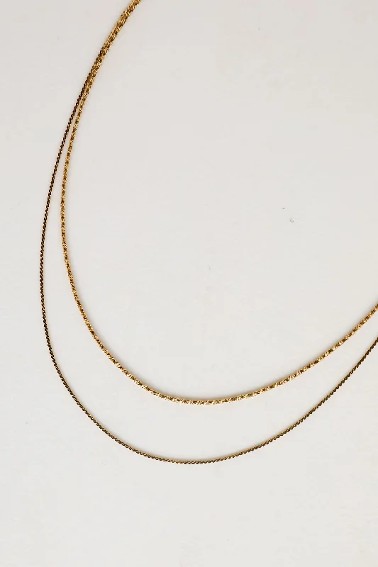 Bold statement necklace for women-Parker Gold Layered Chain Necklace