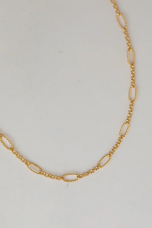 Simple chain necklace for women-Rylie Gold Chain Necklace