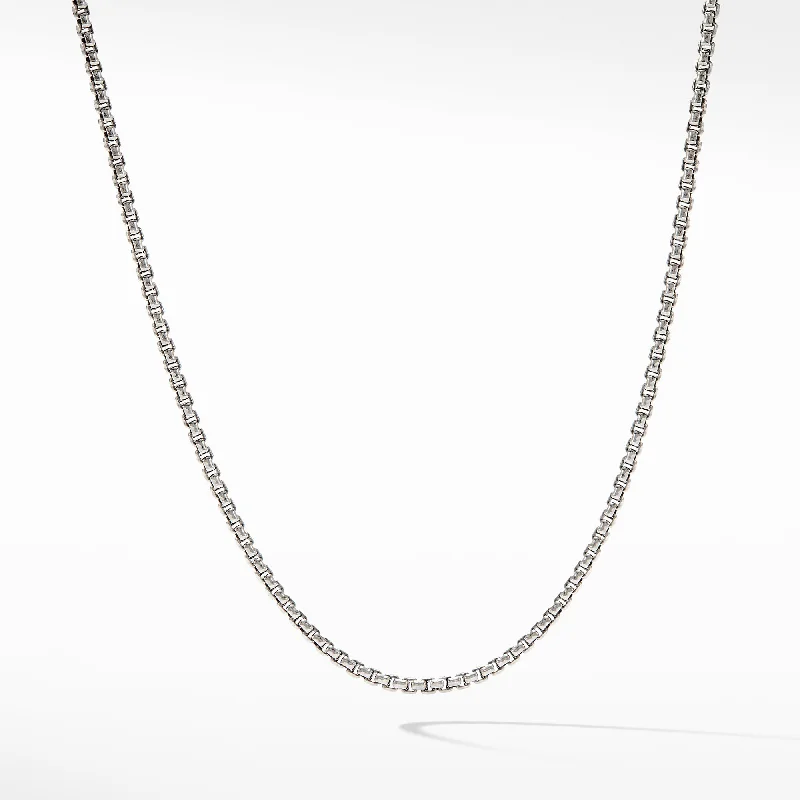 Wedding necklace for women-Box Chain Necklace in Sterling Silver with 14K Yellow Gold Accent\, 1.7mm