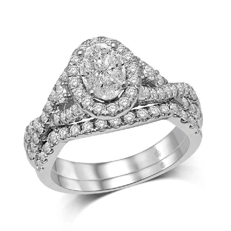 Simple diamond engagement ring for women-Lovecuts 14K White Gold  1 1/2 Ct.Tw.Diamond Bridal Ring