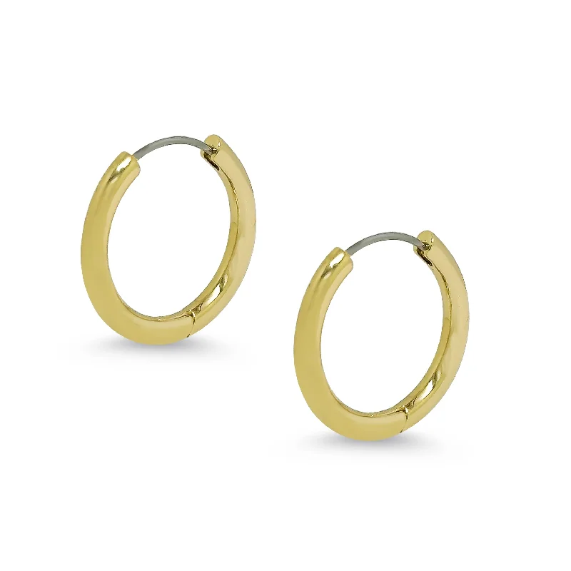 Diamond hoop earrings for women-Tubular Hoop Earrings - Large