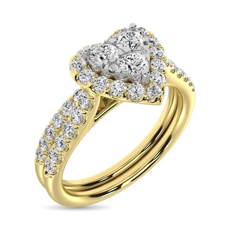 Vintage diamond engagement ring for women-Diamond 1 Ct.Tw. Bridal Ring in 10K Yellow Gold